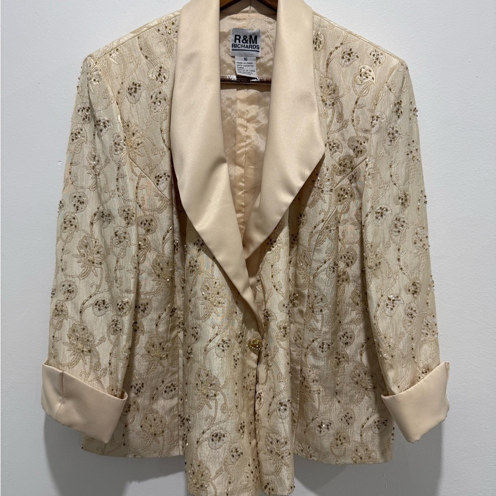R&M Richards Cream Floral Women's Jacket